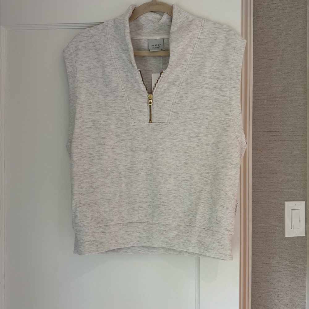 Varley Light Gray Half-Zip Top